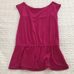 Express Peplum with cinch waist top in fuchsia